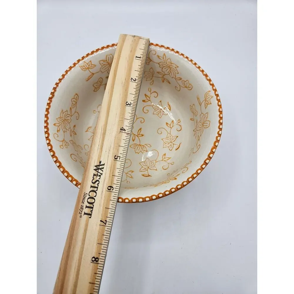 Temptations by tara Floral‎ Lace 24 ounce Cereal Soup Bowl Orange White